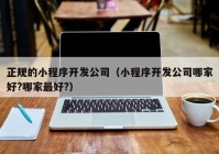 正规的小程序开发公司（小程序开发公司哪家好?哪家最好?）