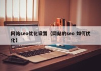 网站seo优化设置（网站的seo 如何优化）