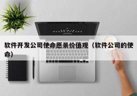 软件开发公司使命愿景价值观（软件公司的使命）