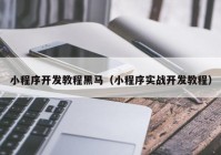 小程序开发教程黑马（小程序实战开发教程）