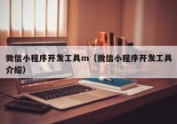 微信小程序开发工具m（微信小程序开发工具介绍）