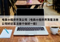 电商小程序开发公司（电商小程序开发是注册公司好还是注册个体好一些）