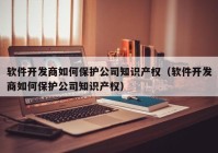 软件开发商如何保护公司知识产权（软件开发商如何保护公司知识产权）